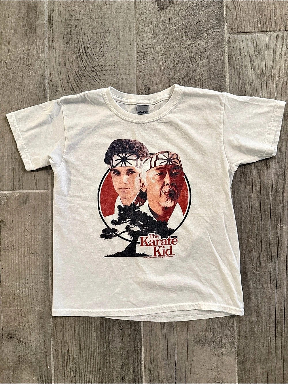 Gildan The Karate Kid Graphic T-Shirt White & Red Boys Small